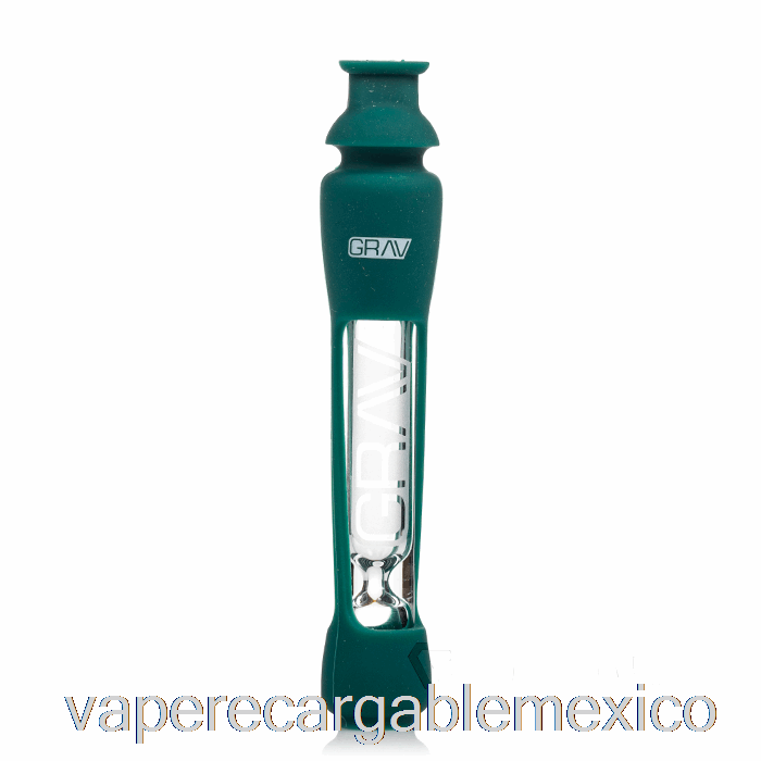 Vape Recargable Grav 12mm Catador Con Piel De Silicona Verde Azulado Oscuro